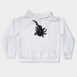 Illustrated Melanoid Axolotl Kids Hoodie